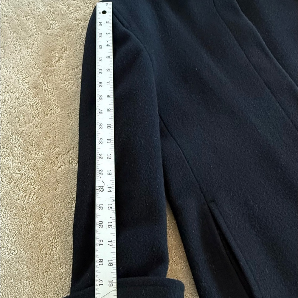 Jaeger Black Wool Coat 8 Made in Great Britain Minimalist - Picture 5 of 8